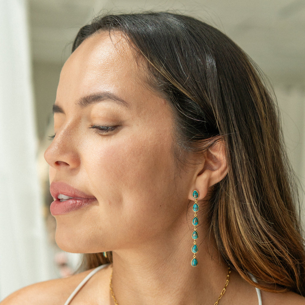 long turquoise earrings