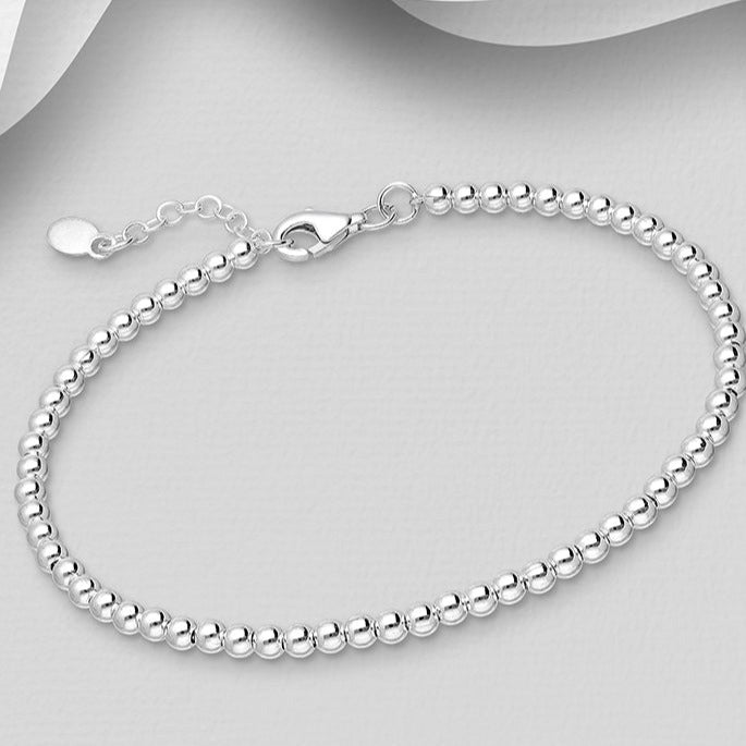 Sterling Silver Beaded Bracelet