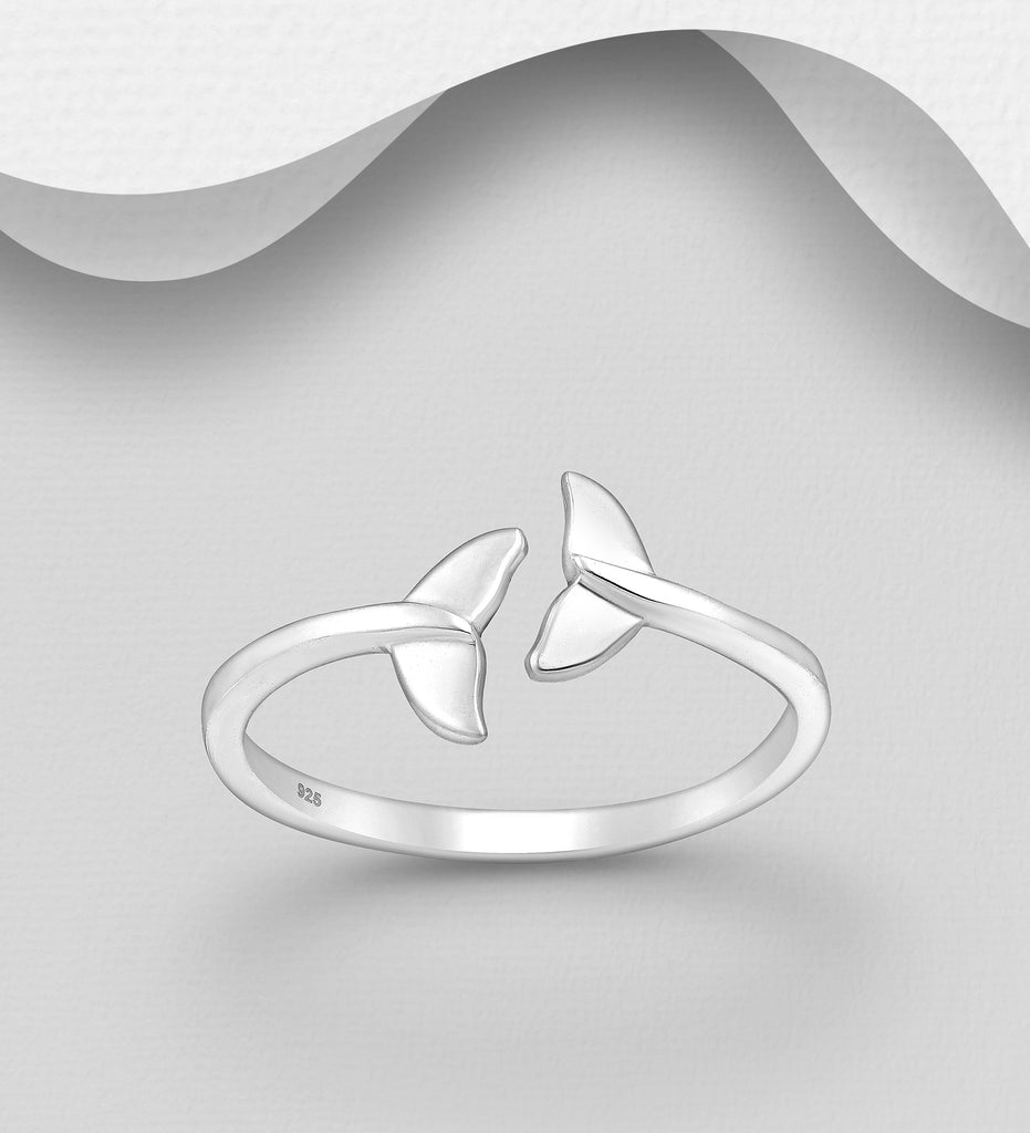 925 sterling silver mermaid tale ring